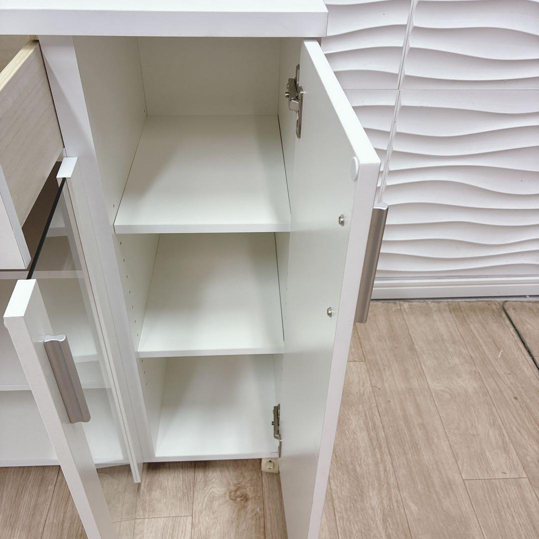 ◇大阪府 神戸市 配達料無料！◇山善◇ガラスキャビネット◇キッチンカウンター◇