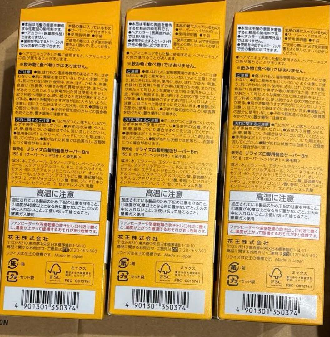 花王 リライズ 白髪用髪色サーバー リ・ブラック まとまり仕上げ 本体 ×3個