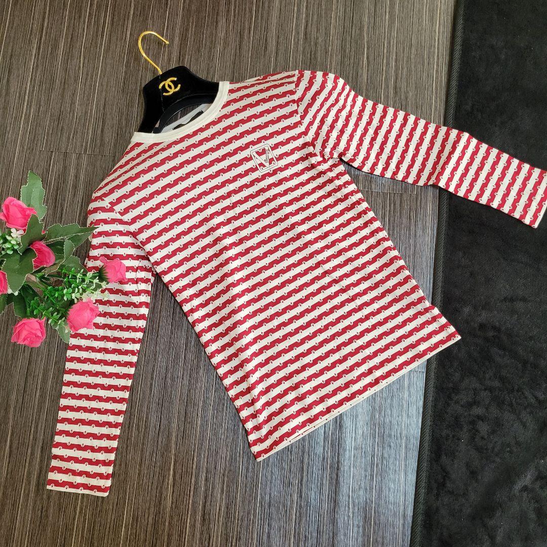 ルイヴィトン　タグ付き　ロゴ付き　ボーダー　ロングTシャツ　トレーナー　デザイン