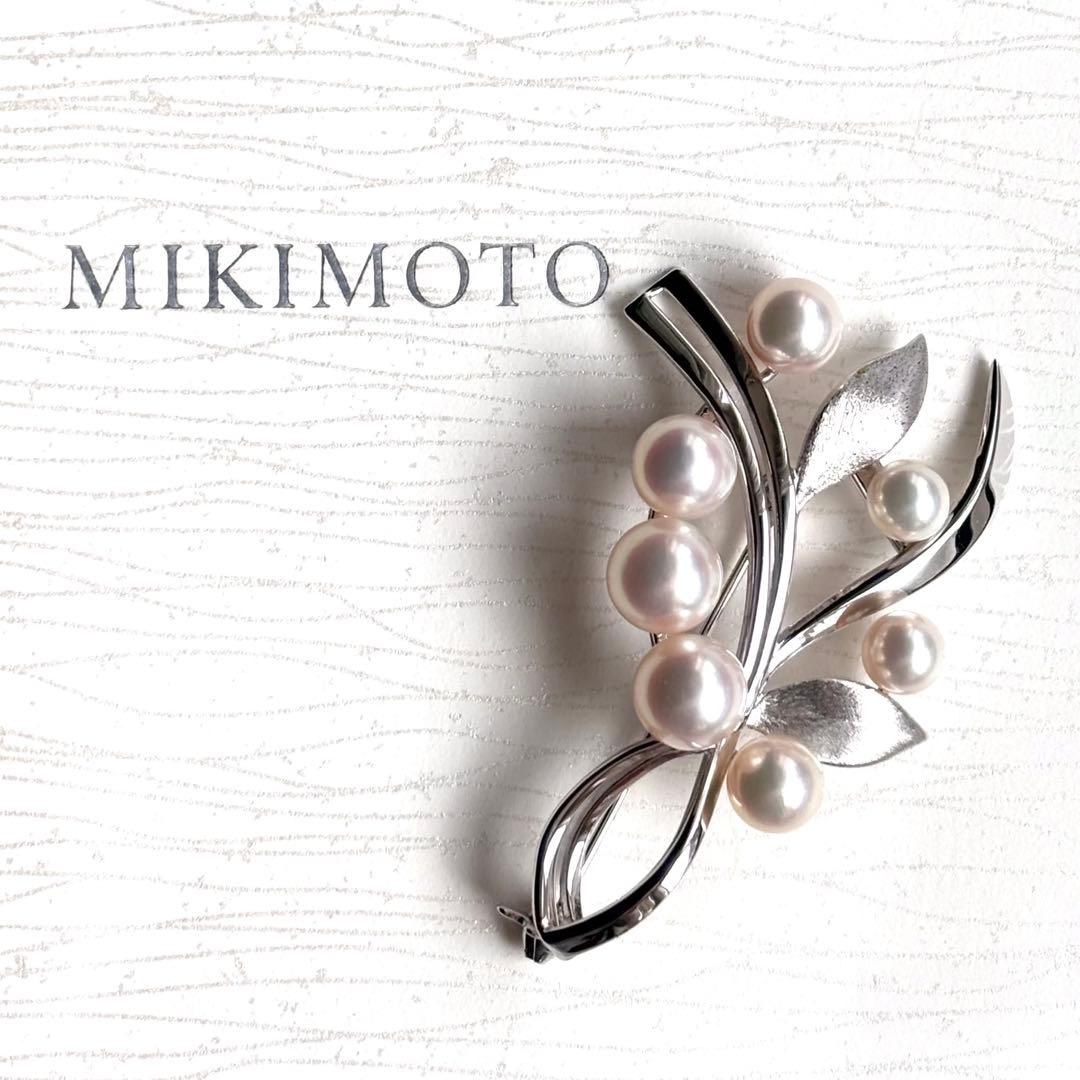 レア 未使用品 MIKIMOTO ミキモト パールブローチ あこや真珠 本真珠