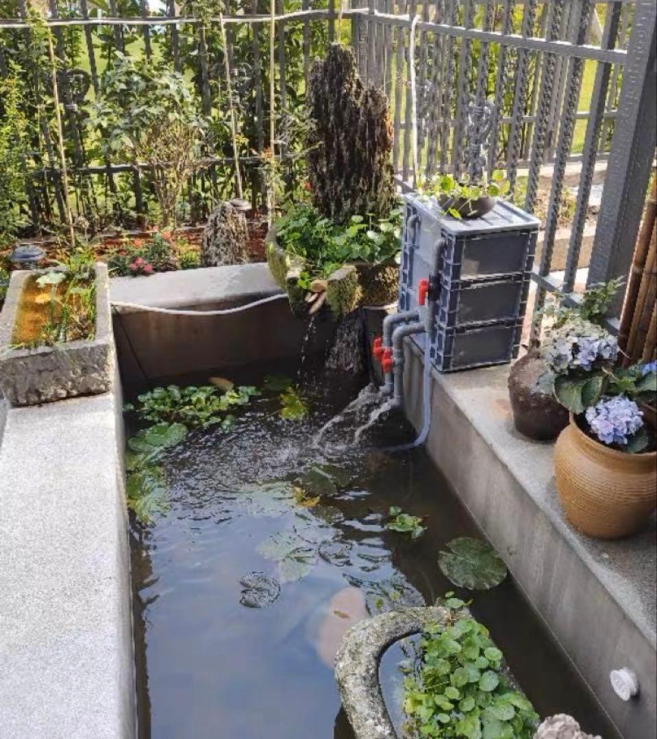 45wポンプ付きろ材満タンフルセット水槽池用フィルター 万能濾過器、濾過装置大