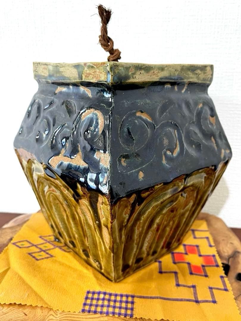【仁王窯】壺屋焼 やちむん タラフー 大型タラフー 蓋物 蓋壺 甕
