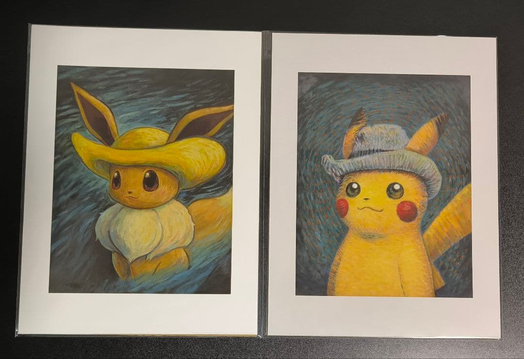 ジクレー ゴッホピカチュウ イーブイ Sサイズ 30cm×40cm 証明書付き