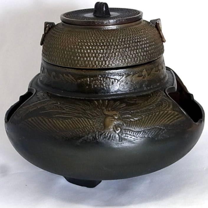 風炉茶釜 裏印 小ぶり(直径約21cm高さ約18cm) 中古