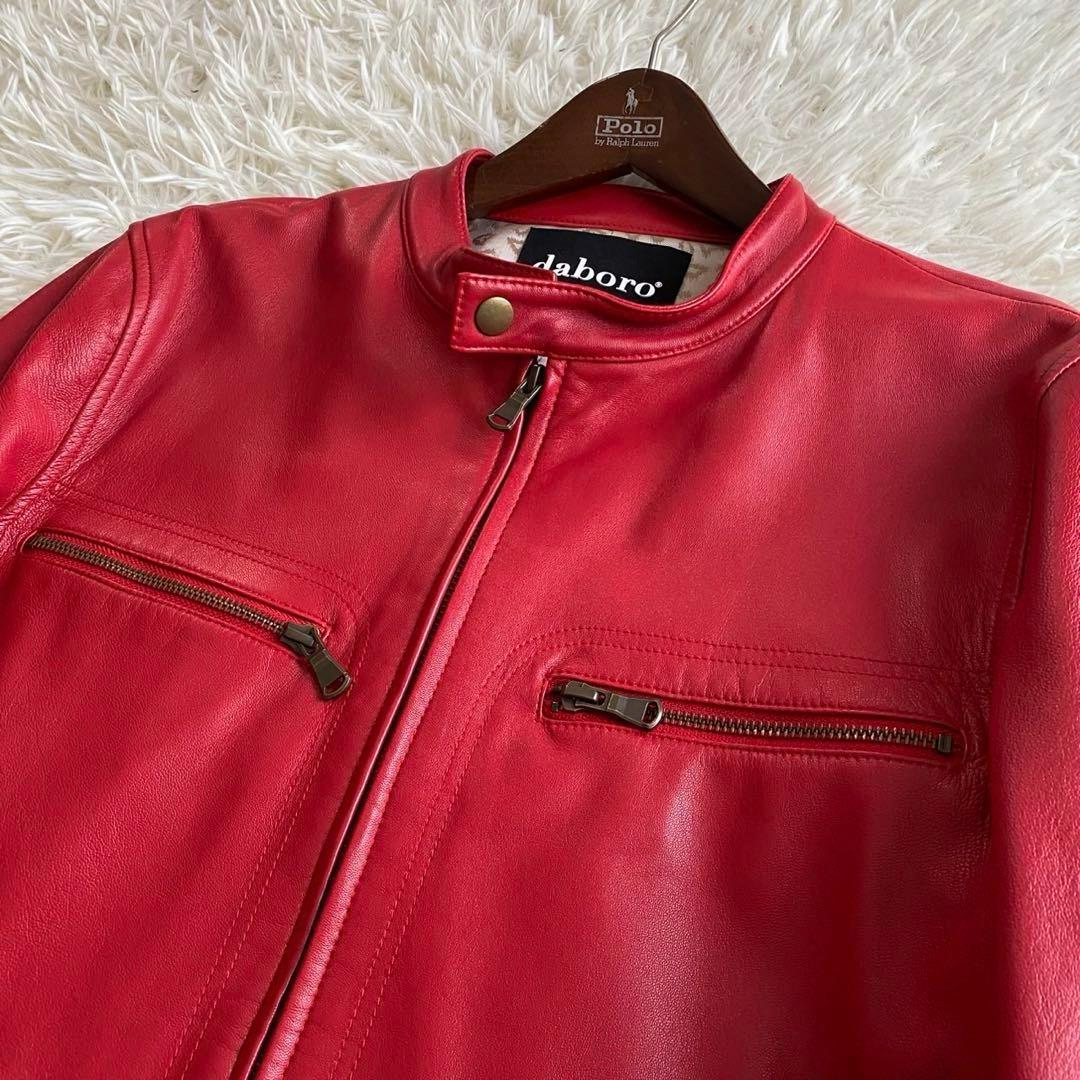 【未使用級✨】daboro シングルライダース レザージャケット 羊革 赤 XL