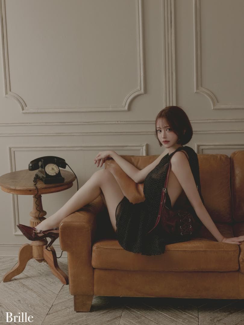 【新品】 ブリエ ローブドフルール ミニドレス brille3791 BKS