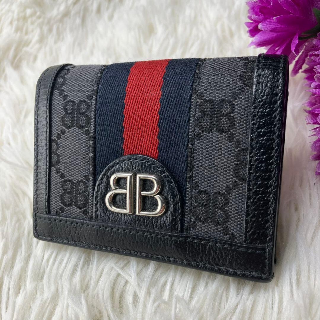 バレンシアガ ザ ハッカー プロジェクト レザー 二つ折り財布 美品 61211