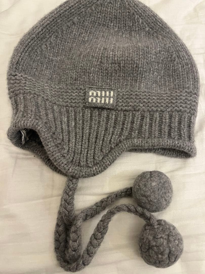 MIU MIU ウールxカシミア ハット　グレー