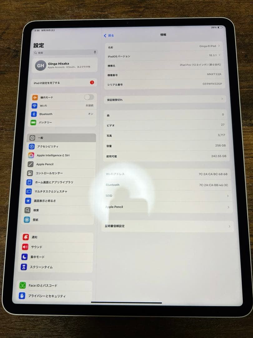 iPad Pro 12.9 第6世代 256GB Wi-Fi Pencil2付き