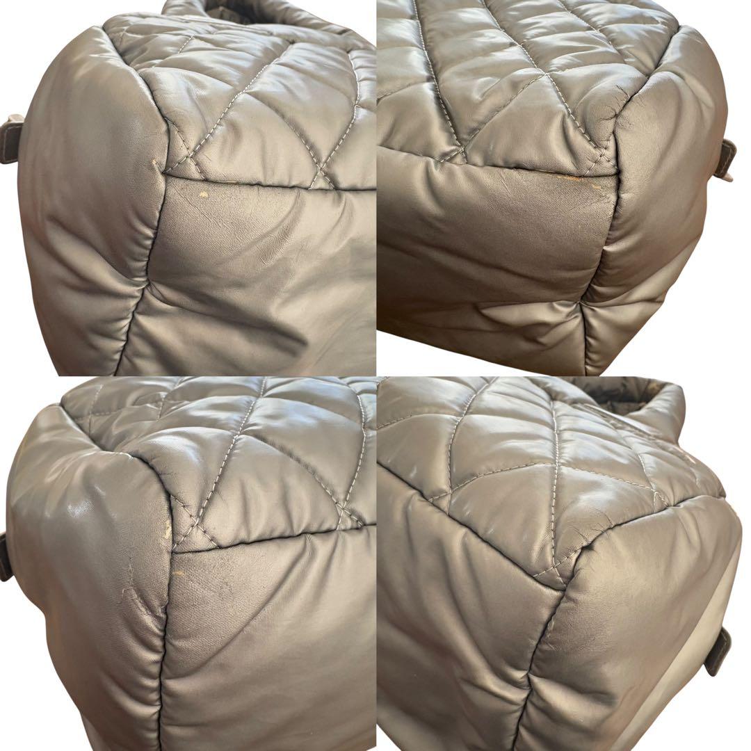 CHANEL コココクーン トートバッグ グレー ナイロン レザー