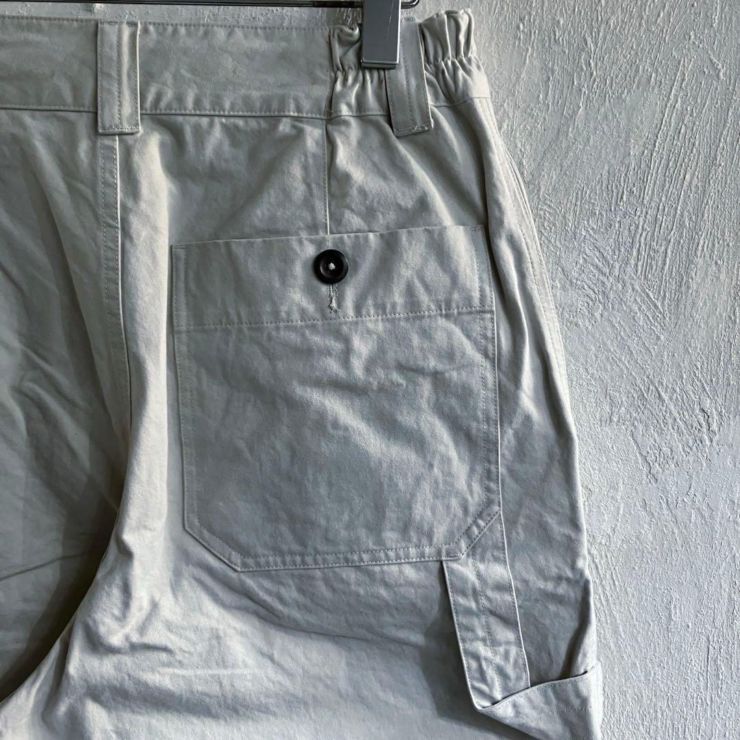 24SS MHL. WASHED COMPACT COTTON ワークパンツ