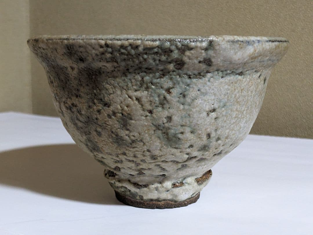 ♦茶道具 抹茶盌 竹節高台 唐津 益子焼？アンティーク 骨董品 コレクション