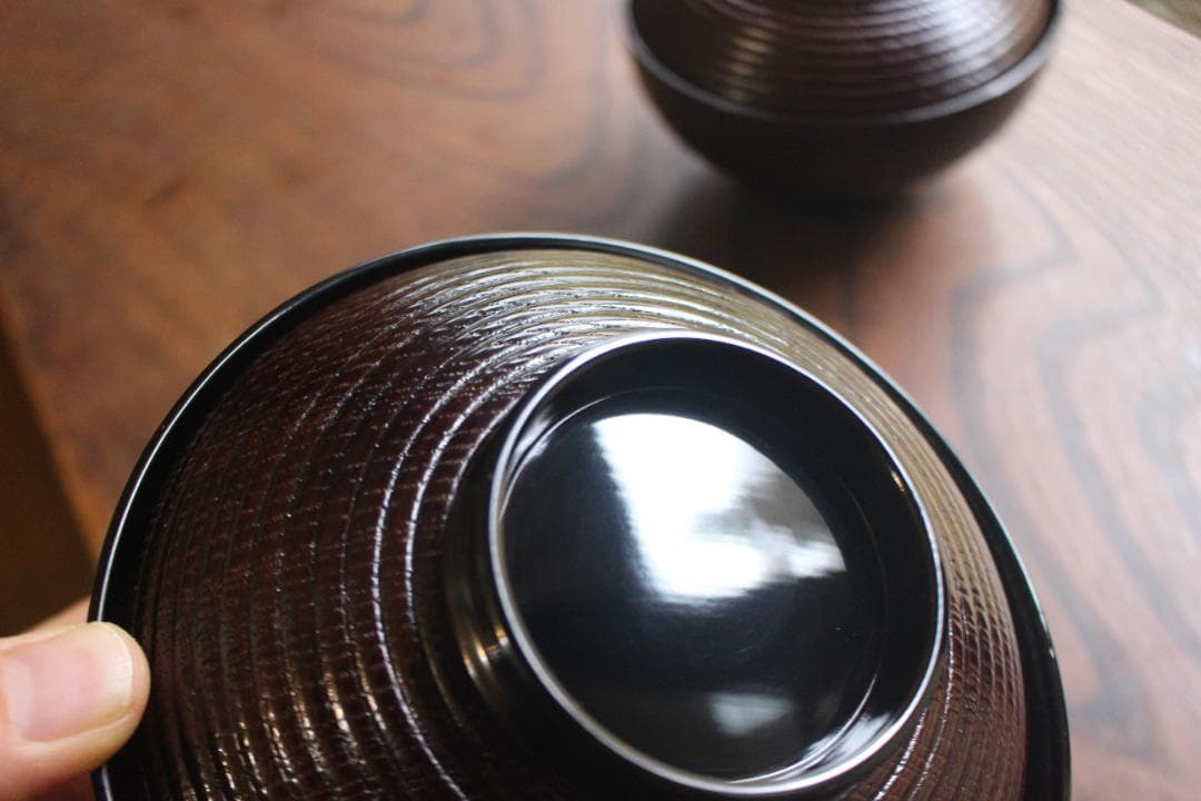 デッドストック！風情ある千筋糸目に極上宝船蒔絵の映える煮物椀2点（検輪島塗雑煮椀