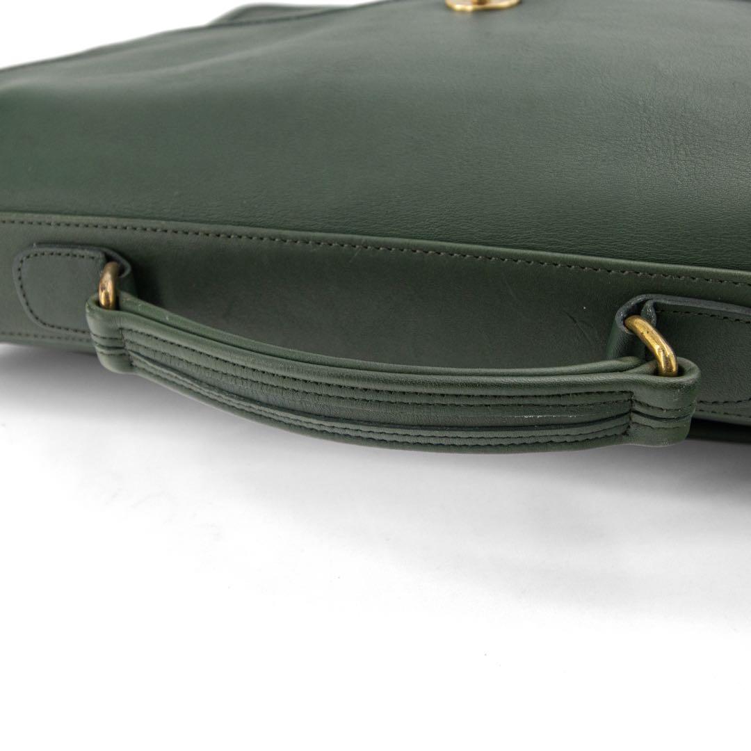 Z987【美品】オールドコーチ　ビジネスバッグ　ショルダー　ターンロック　緑