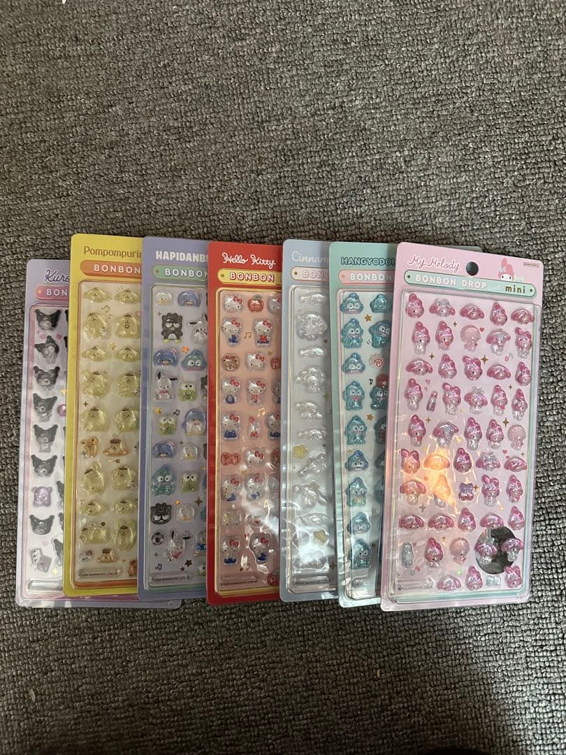 サンリオ ボンボンドロップシール mini 7種類 コンプリート 国内正規品