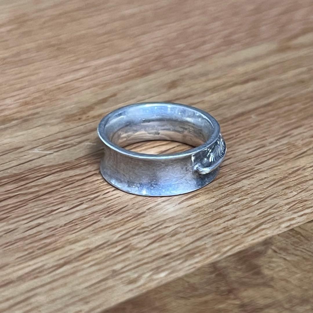 希少 ビンテージ シルバー 925 ピンキーリング フェザー 10号