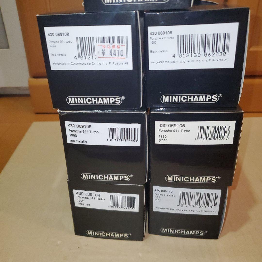 MINICHAMPS Porsche 911 turbo 6台セット赤、黄