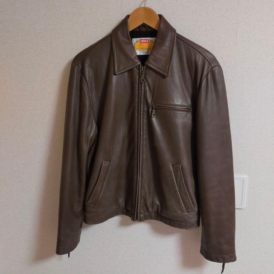 LEVI'S リーバイス 韓国製90s レザージャケット ライダース ラムレザー