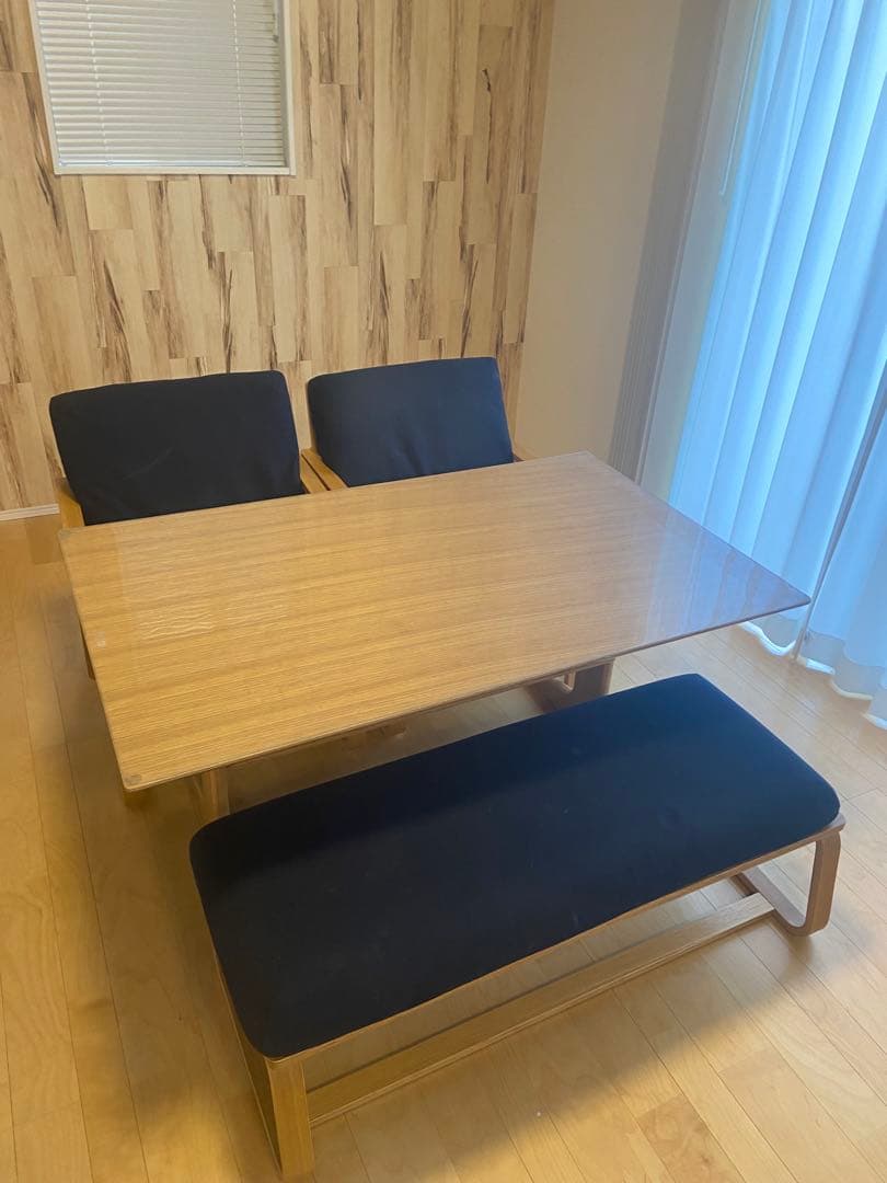 無印良品　ダイニングテーブル　チェアx2 ベンチx1