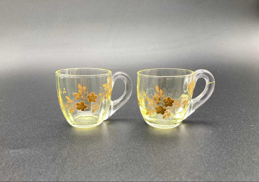 ウランガラス　グラス　ガラスカップ 2個セット