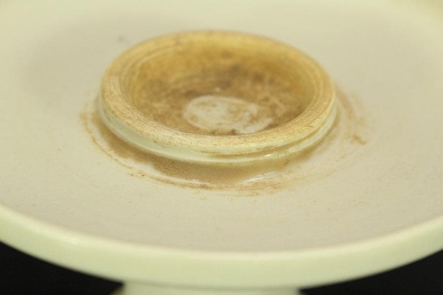 中国美術 白磁 碗 碗台 二件揃 φ12.5cm(LC512)