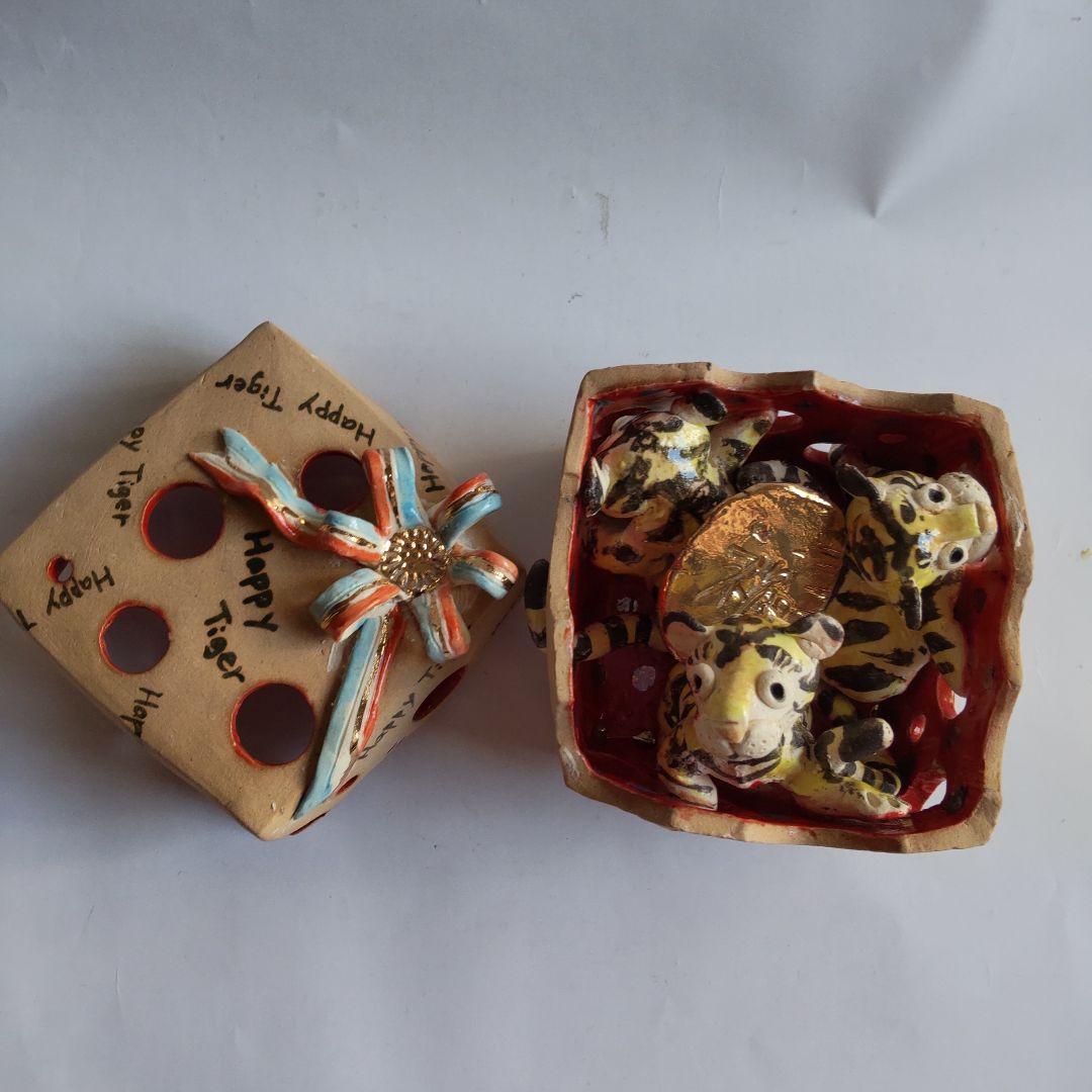 干支置物 前田晶子 作 寅 寅年 Happy Tiger2022 新品 未使用B