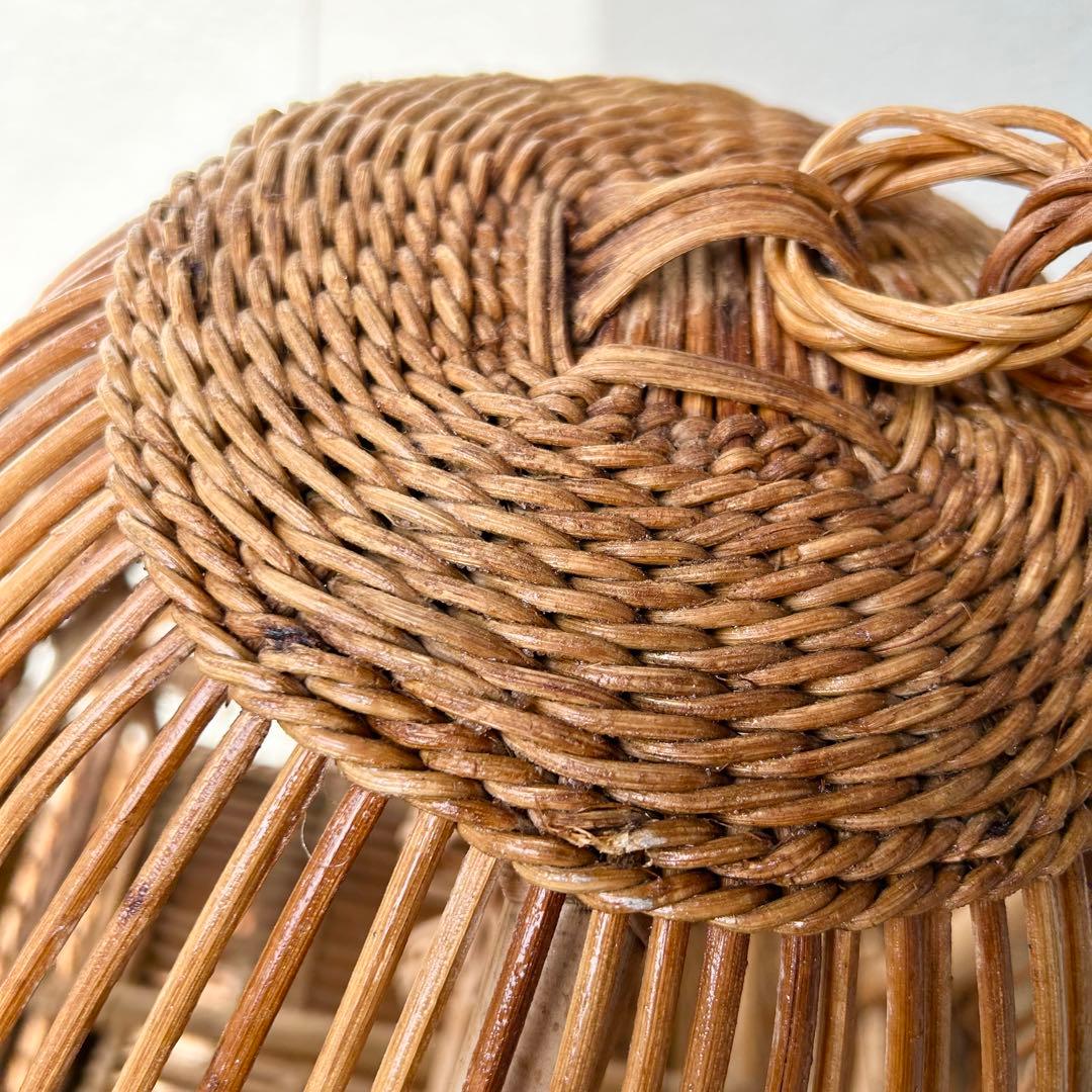 ヴィンテージ ◆ ハンギング ラタン鳥籠 ◆ 鳥かご バードケージ