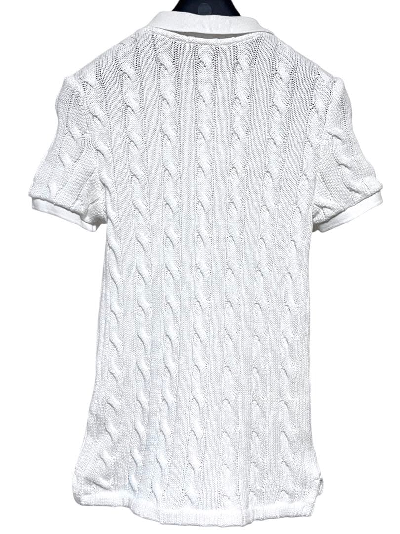 美品　ポロラルフローレン　ケーブルポロシャツ ホワイト　現行タグ