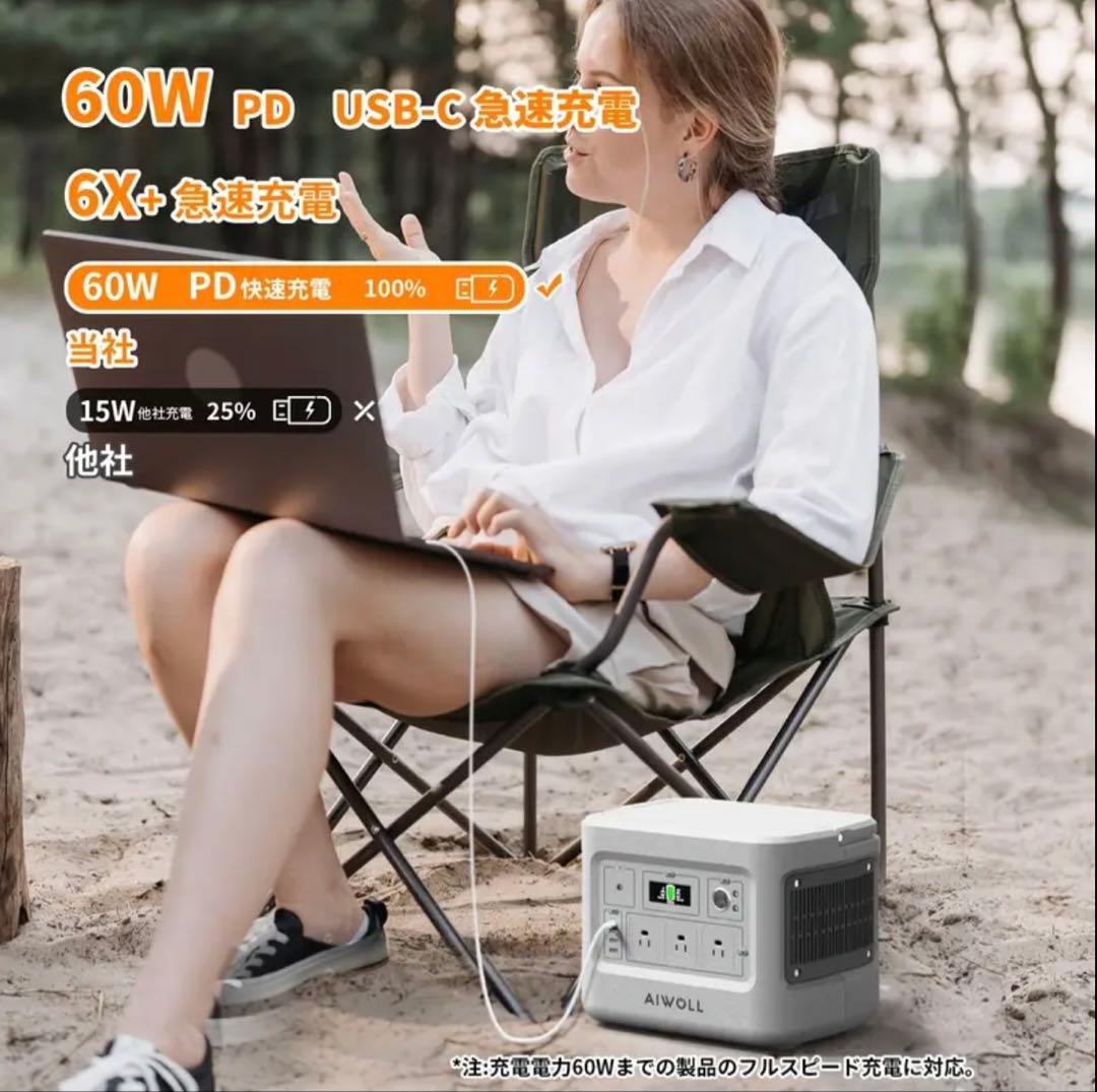AIWOLL ポータブル電源 リン酸鉄リチウム 1531Wh 1200W