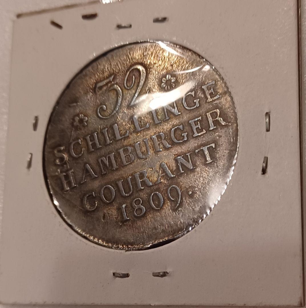 1809年(217年前)ドイツ(自由ハンザ都市ハンブルク) 32シリンゲ銀貨