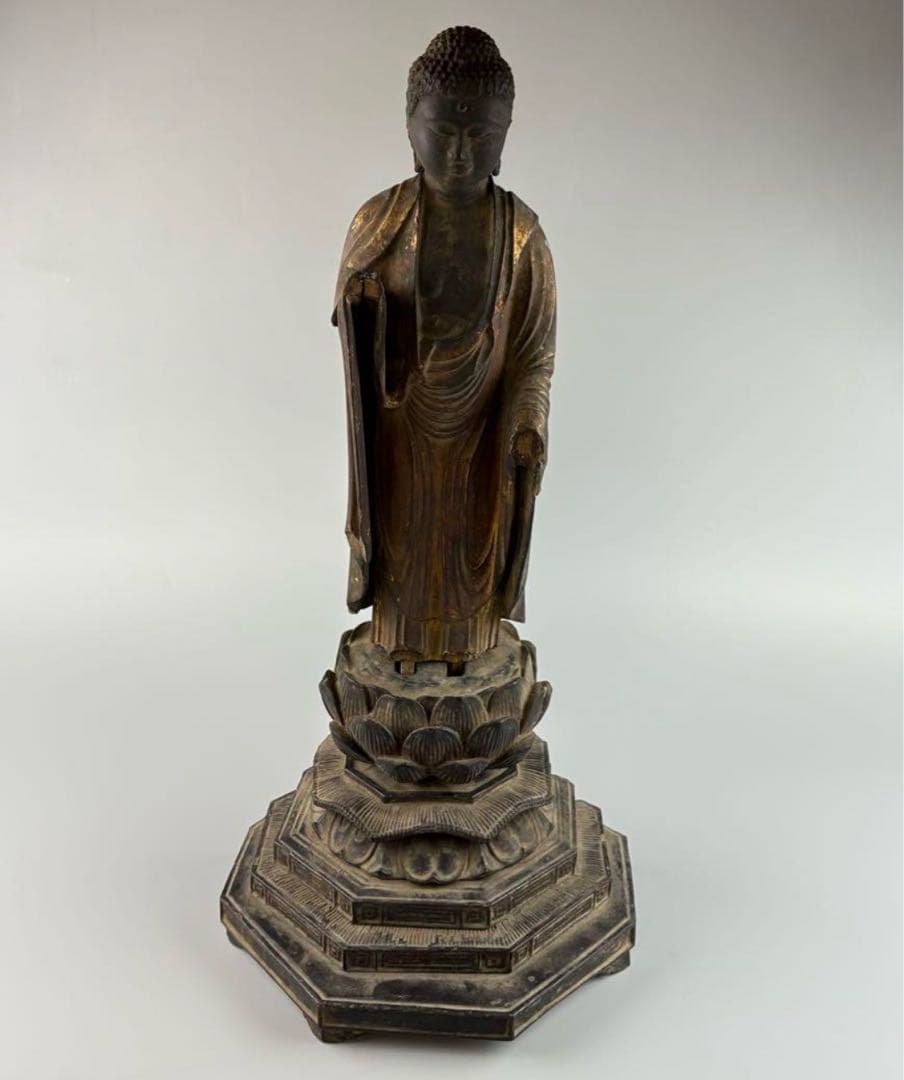 時代 仏教美術 木彫 如来 仏像 高さ約53cm 釈迦 如来