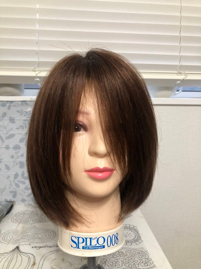 人毛100% ブラウン　ショートボブ 未使用　医療ウィッグ