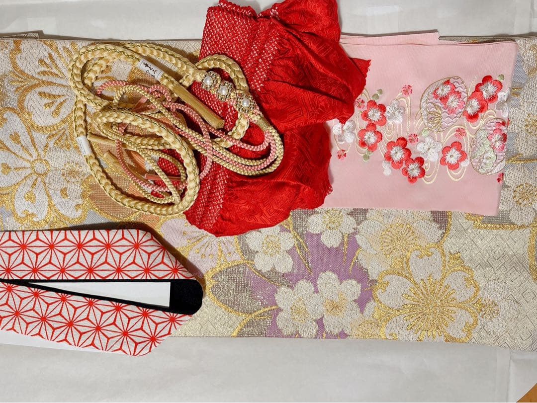 正絹振袖　成人式　振袖セット　結納　袋帯　振袖フルセット　白　ホワイト　ピンク