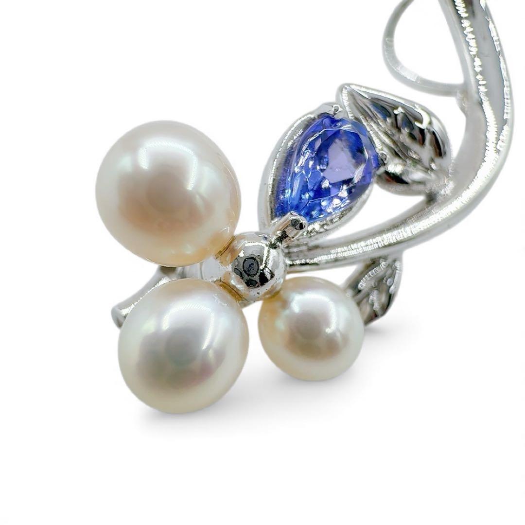 【高級/高品質】タサキ ブローチ ネックレストップ パール 真珠 シルバー 刻印