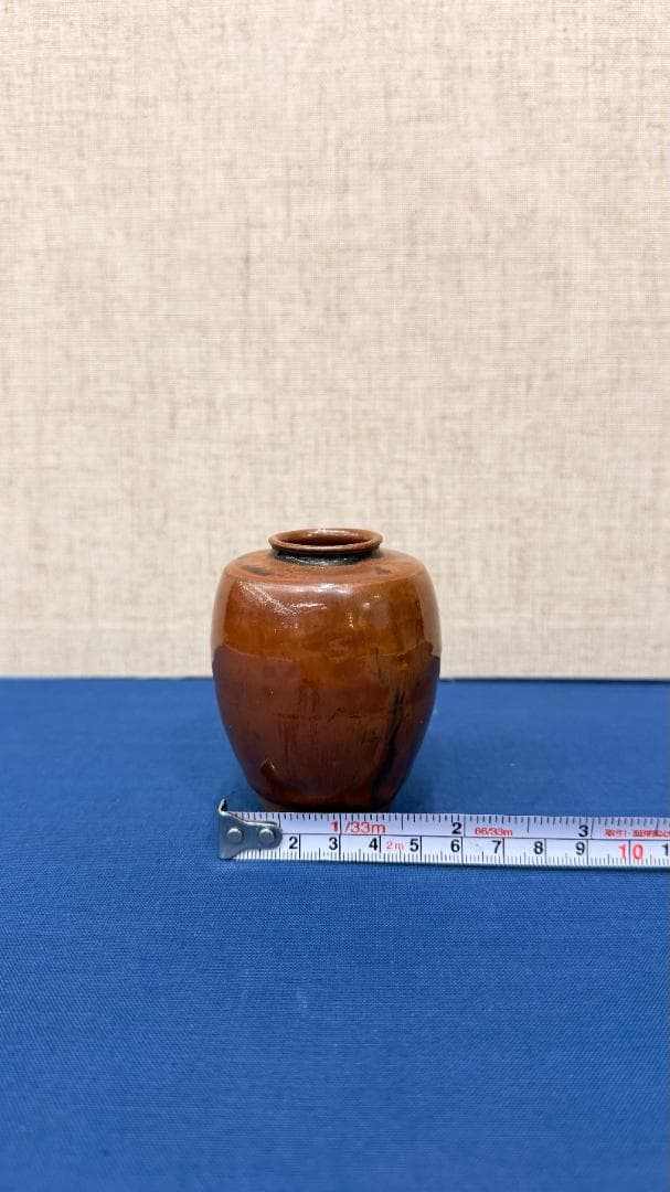 一点物 ミニチュア 酒壺 赤黒 グラデーション 焼締め 陶芸 5cm