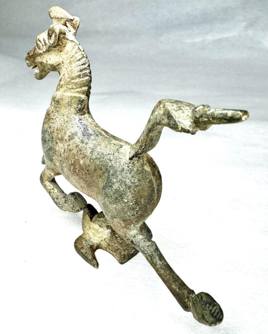 博物館級 東漢時代 古青銅馬踏飛燕 古賞物 古漢 置物 古美術 WWST075