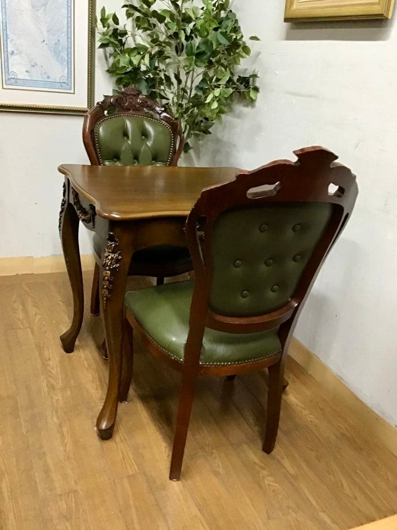 アルパカ☆管270☆イタリア製☆アンティーク☆2人用ダイニングテーブル