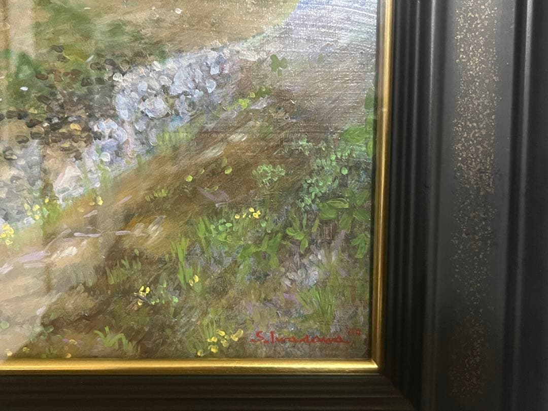 評価額115万円　岩澤誠一「秋保渓谷」　変10号　テンペラ・油彩　平成16年作