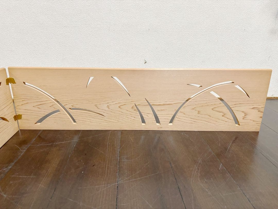 ほぼ未使用 茶道具 川瀬表完作 杉木地 玄々斎好写芦透 板風炉先屏風 印有 紙箱