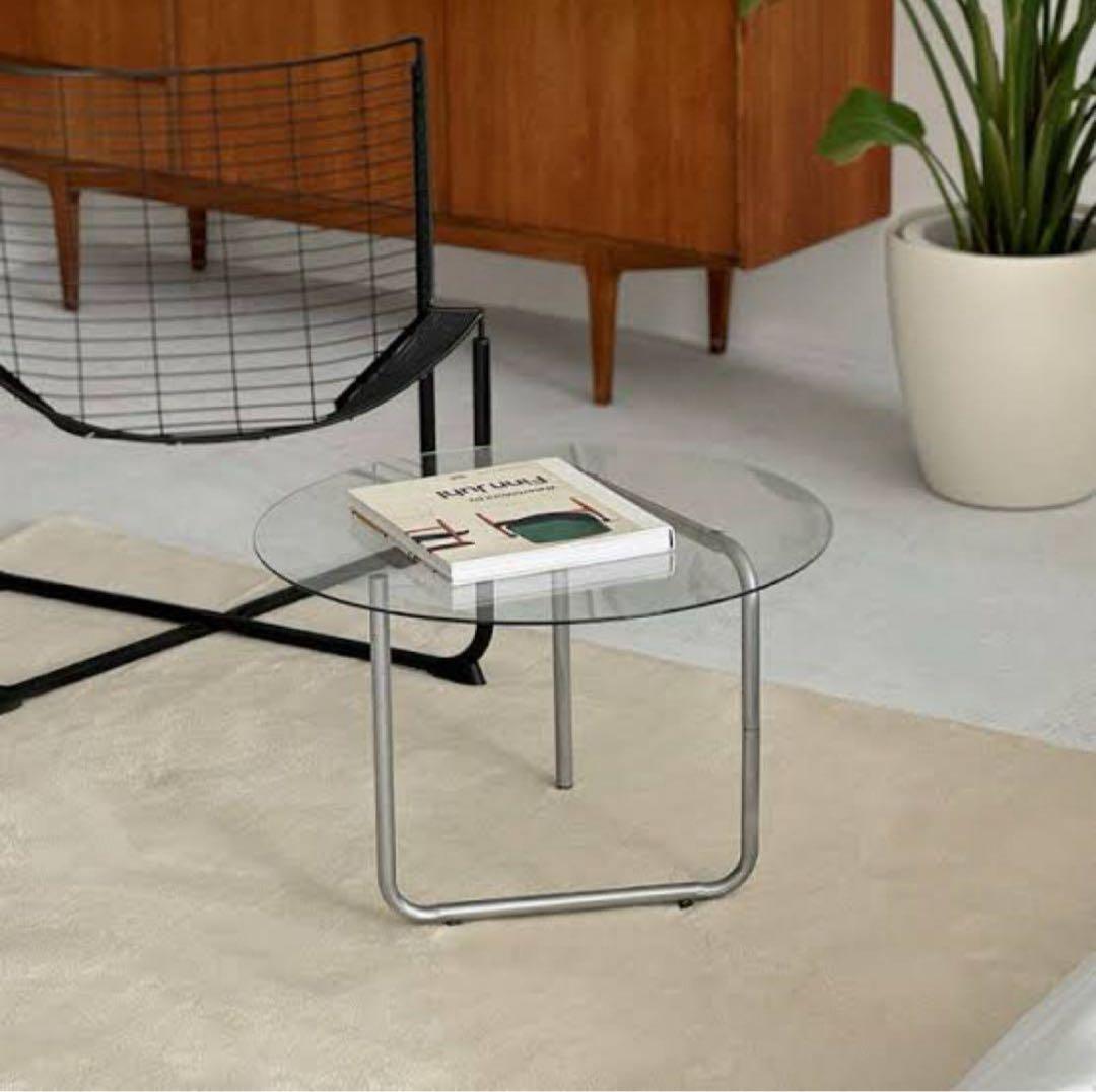 ART OF BLACK ガラス ラウンド 丸 テーブル 60cm