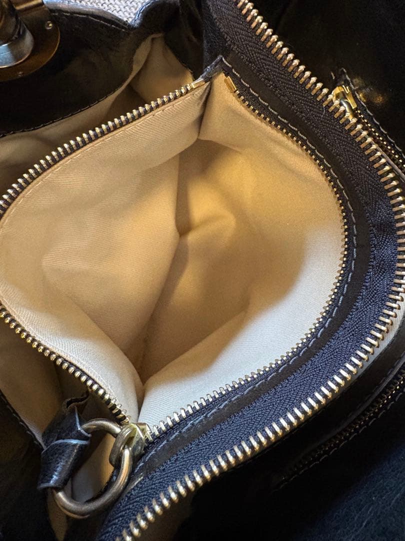 【美品/付属品付】Chloe エロイーズ 本革 ハンドバッグ 黒 Y2K 希少