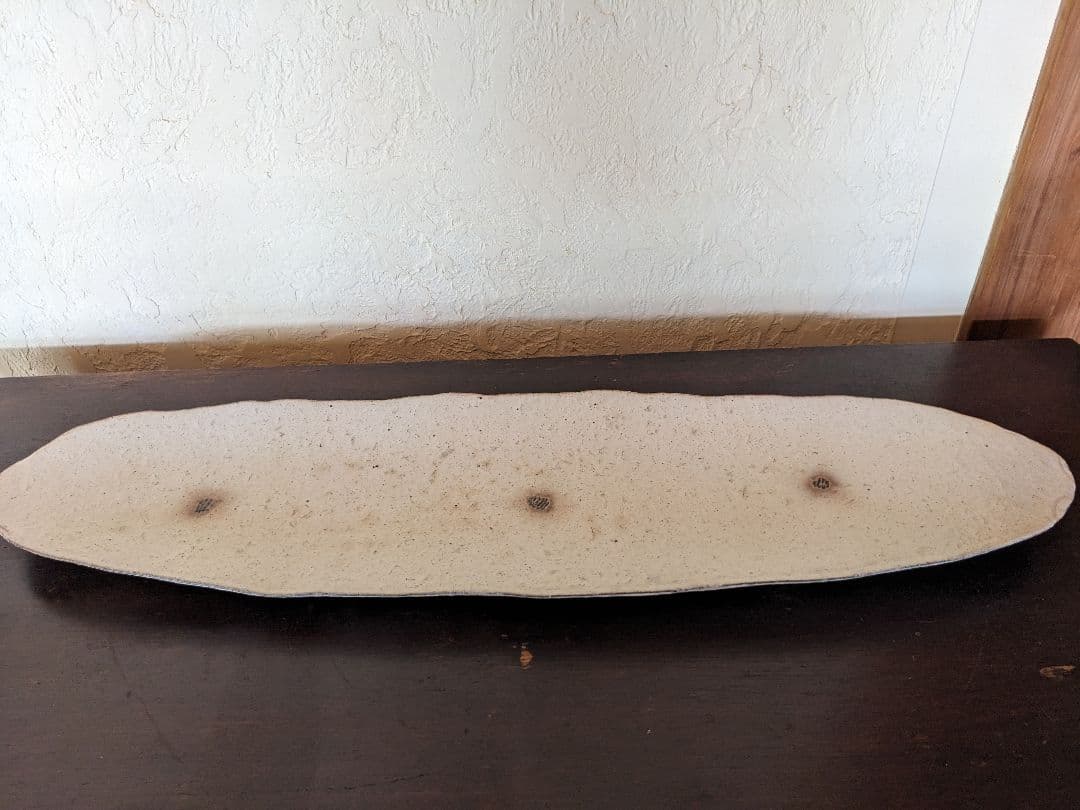 恩塚正二　粉引　長皿