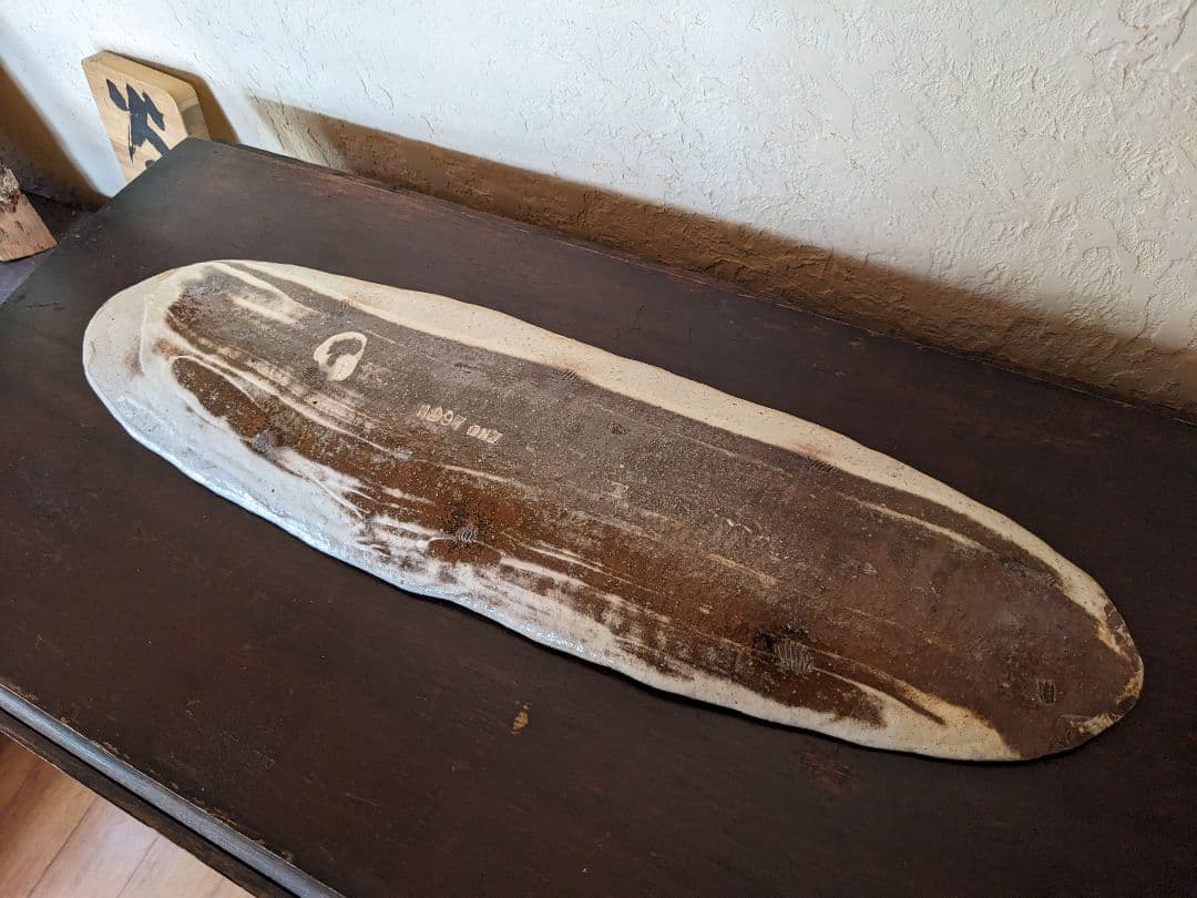 恩塚正二　粉引　長皿