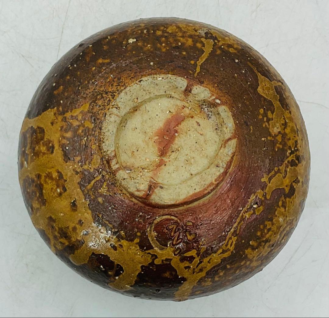 【０９】◆備前市指定無形文化財・小西陶蔵先生　備前焼抹茶碗　四方桟共箱◆