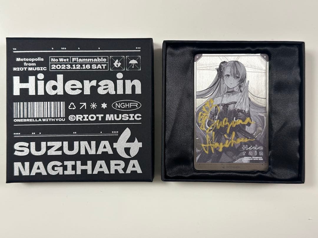 【直筆サイン メタルカード・傘】凪原涼菜Hiderain チケット特典グッズ