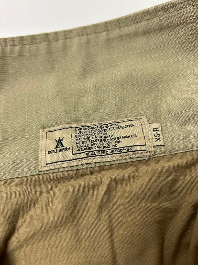 カーキ　ハーフジップ　ミリタリーシャツ　コンバットシャツ　XS-Rサイズ