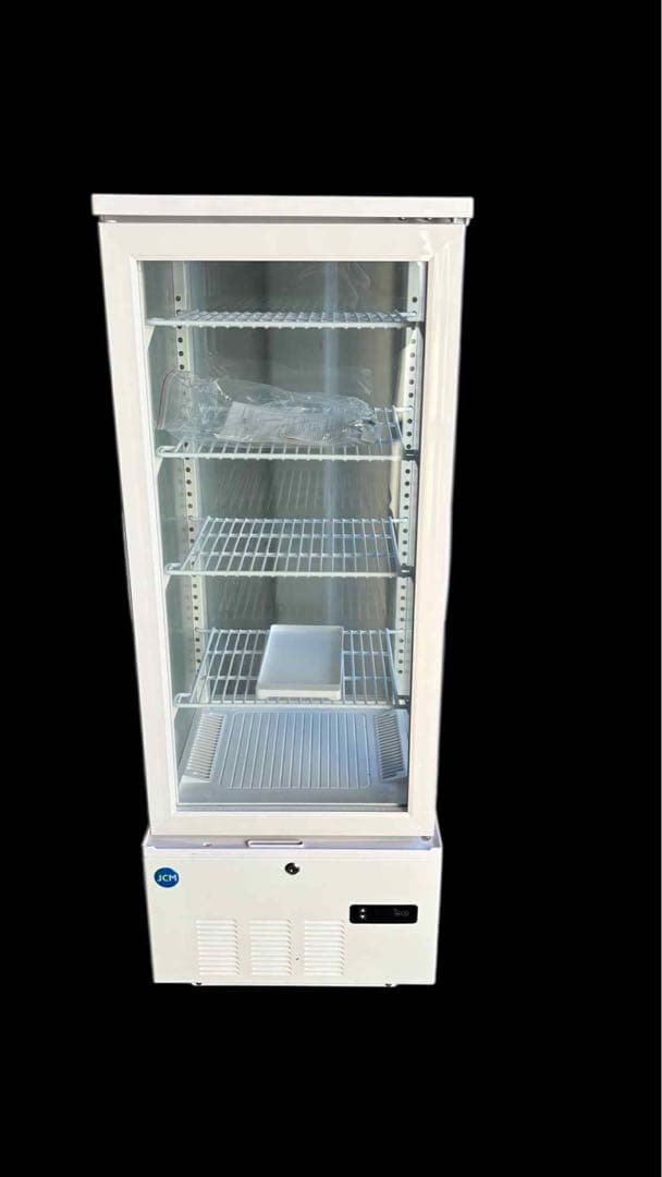 JCM 4面ガラス冷蔵ショーケース 片面扉 2℃～12℃ 92L JCMS-98