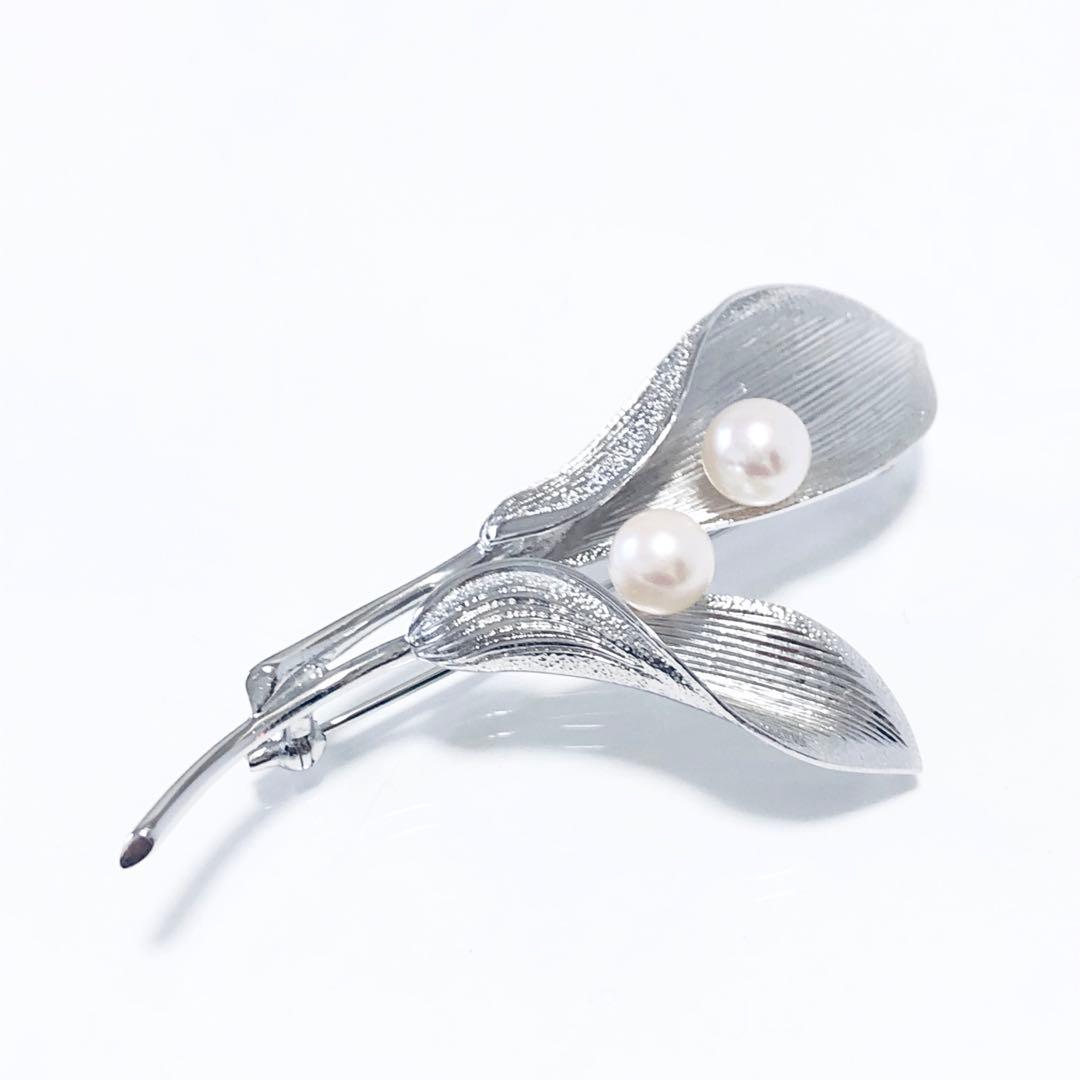 Mikimoto ミキモト パール ブローチ 真珠 リーフ J251061