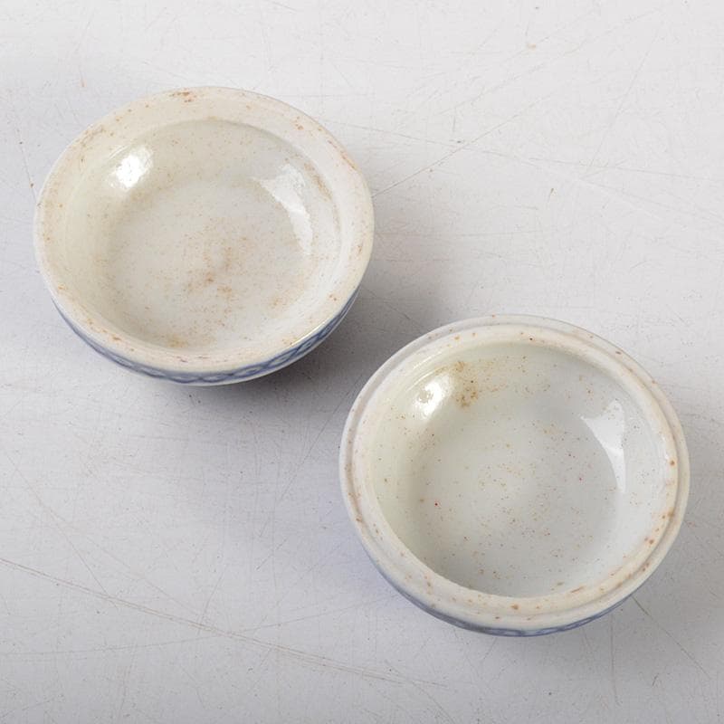 中国　新渡　染付　花文　小さな香合　N　6479