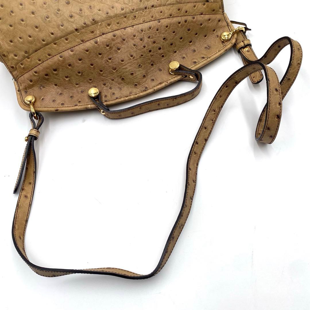 フルラ ハイパー ショルダーバッグ 2way オーストリッチ A4 斜め掛け